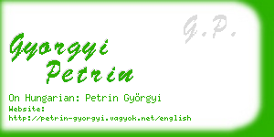 gyorgyi petrin business card